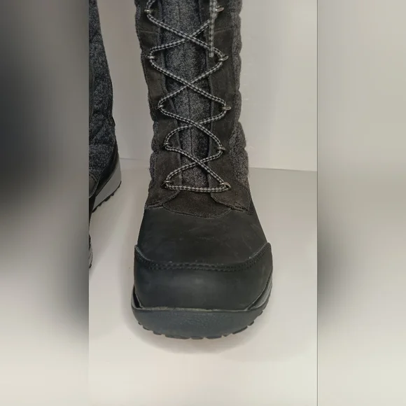 Salomon Hime High Snow Winter Boots Womens Size 7 EUR 38 Black Asphalt Pewter - Picture 5 of 12